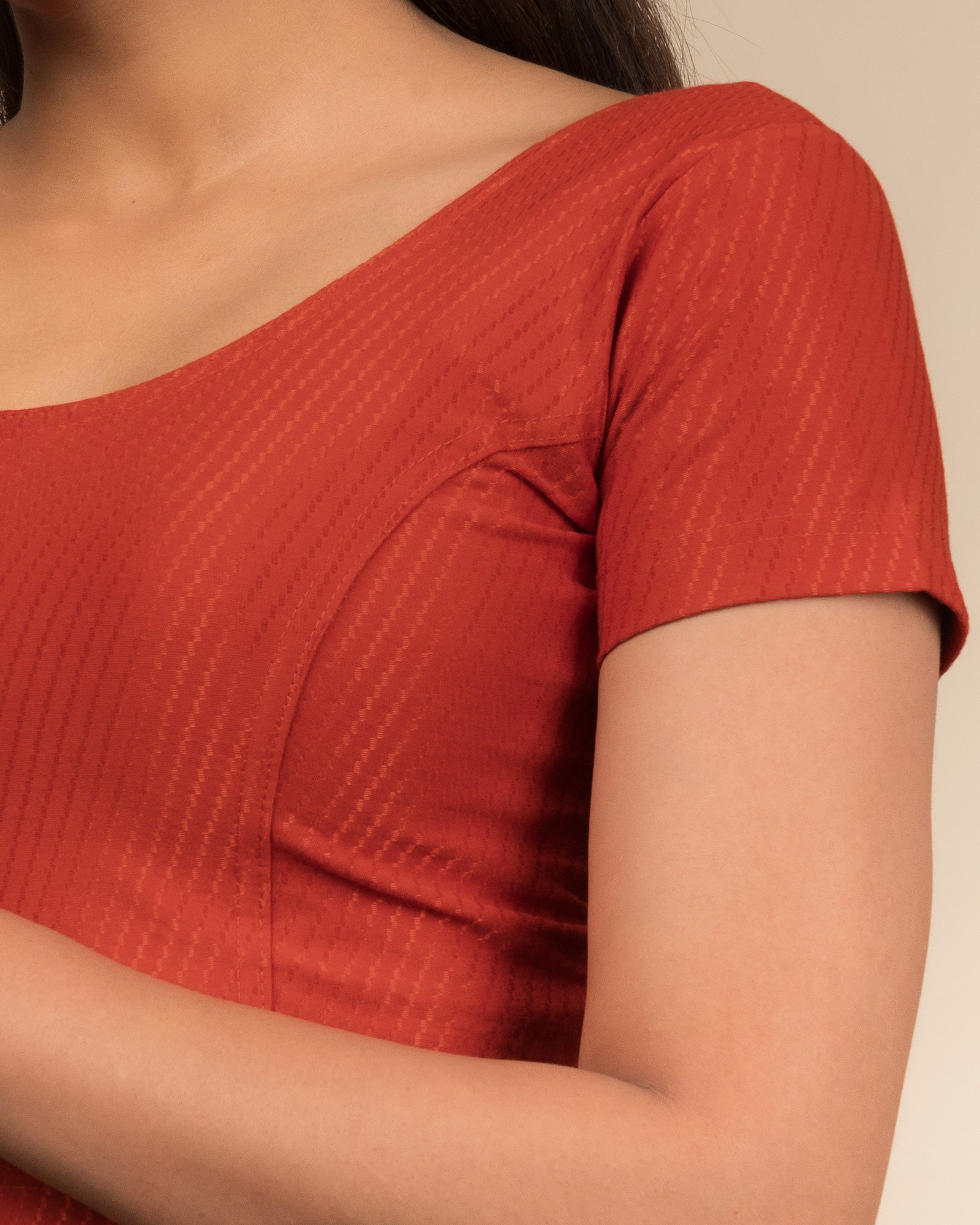 Close-up of the dobby jacquard texture on  cotton fabric