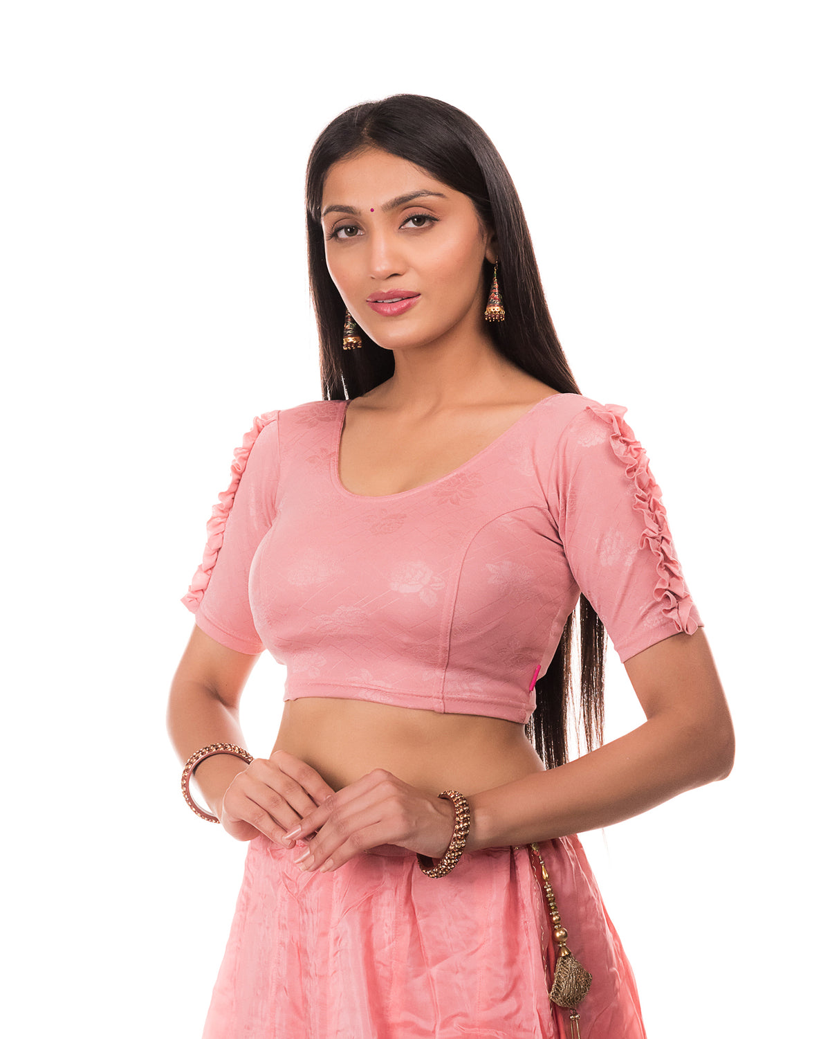 Mirari Onion Ruffle sleeves and back Stretchable Blouse by Advi
