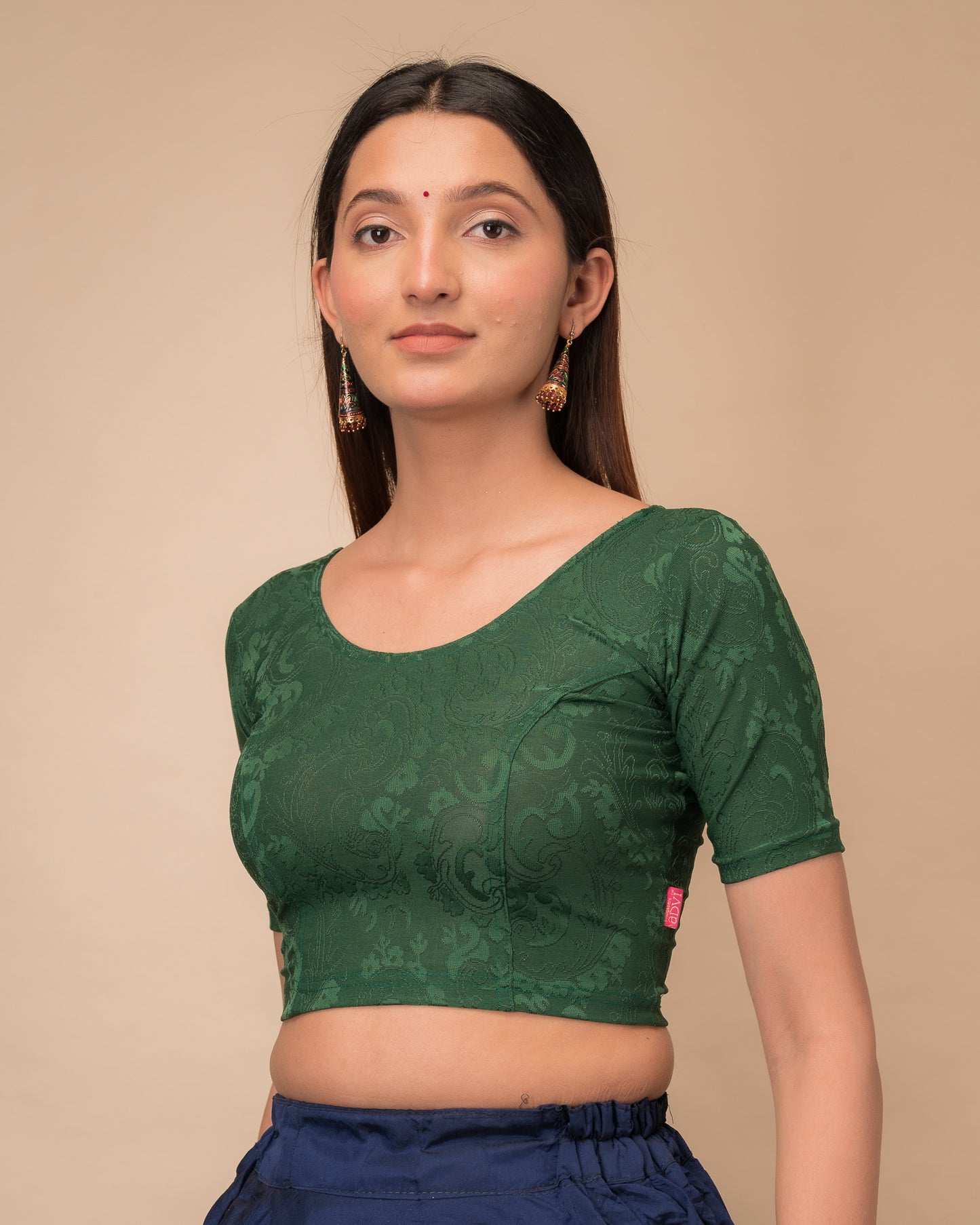 Dora Self Embroidered Back Dori Stretchable Saree Blouse