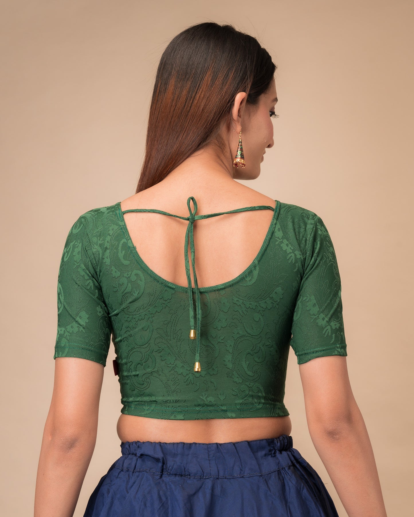 Dora Self Embroidered Back Dori Stretchable Saree Blouse