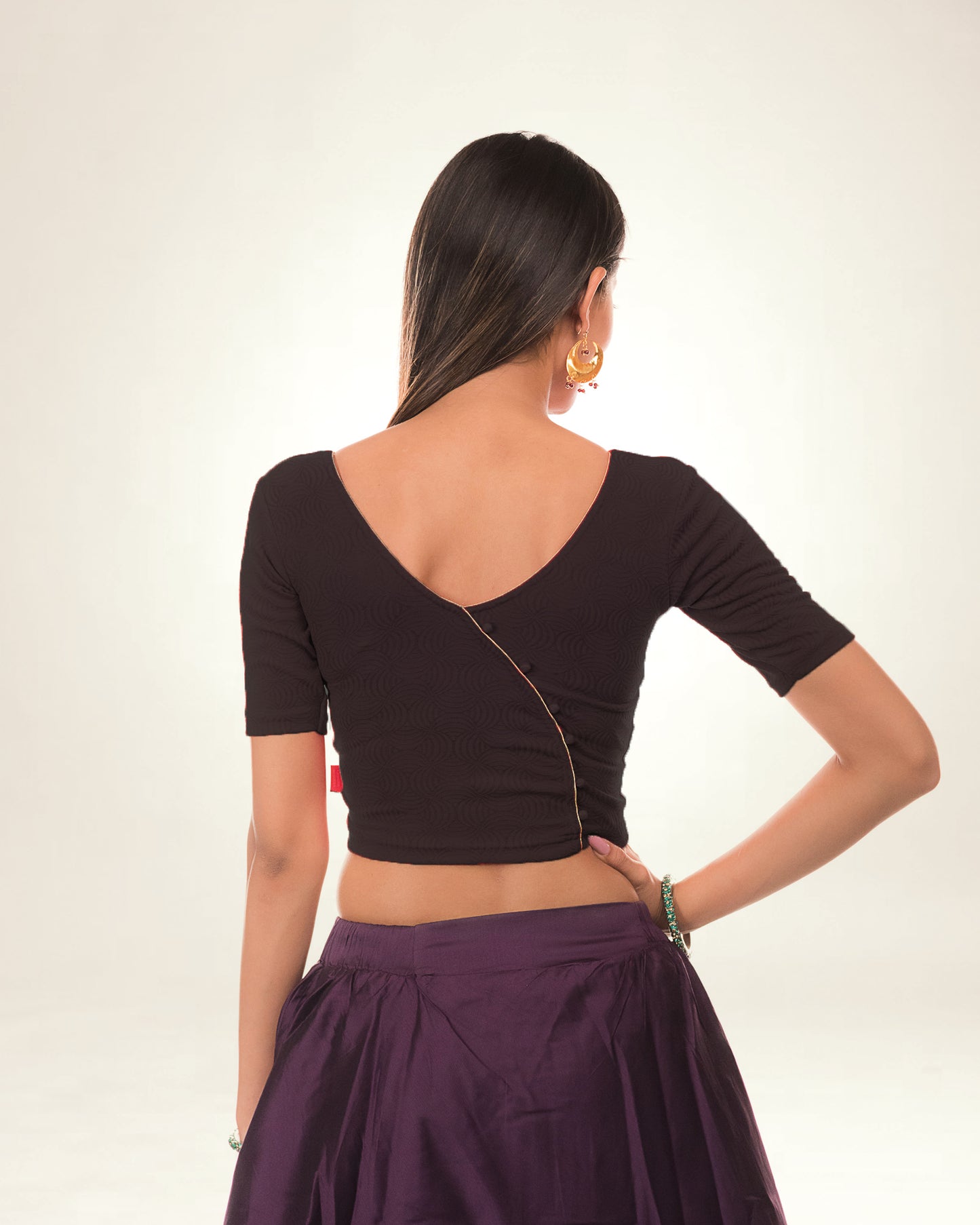 Back Potli Detail Stretchable Lycra Blouse By Advi