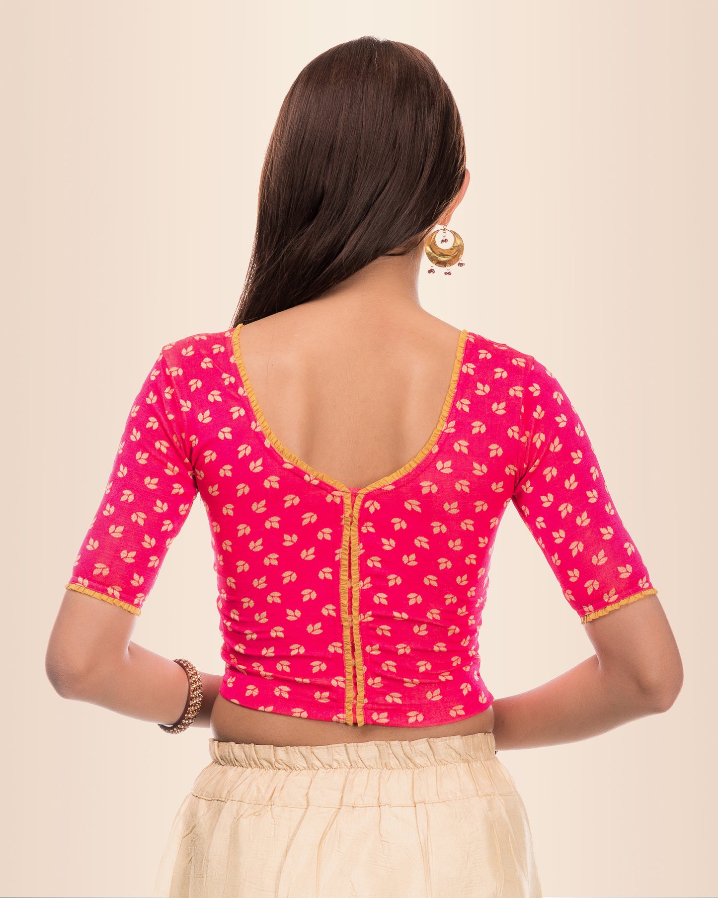 Kalee Rani Stretchable Blouse with Frill Neck and Back by Advi
