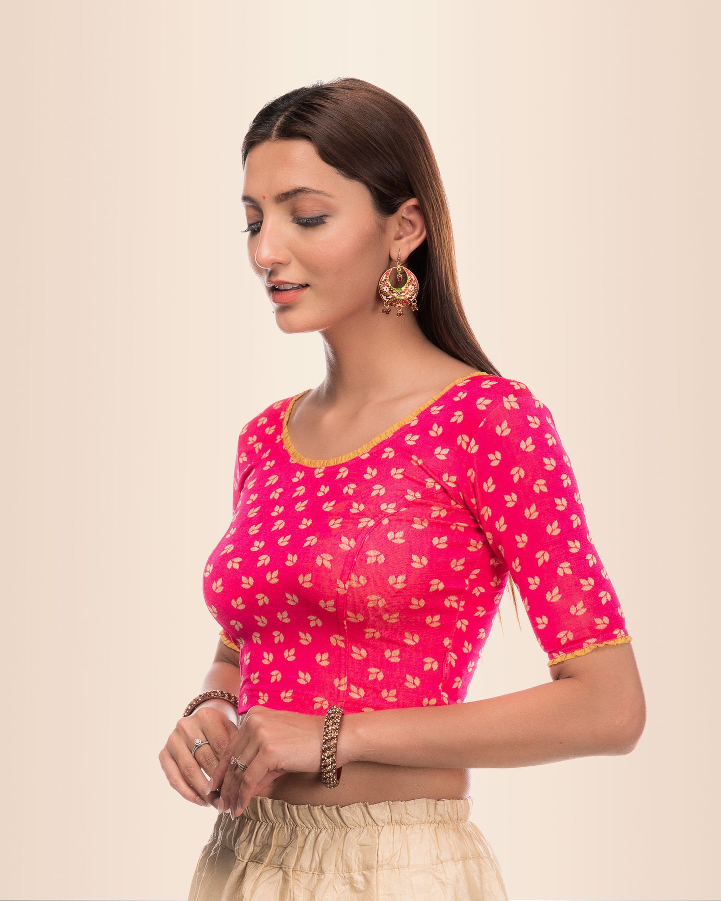 Kalee Rani Stretchable Blouse with Frill Neck and Back by Advi