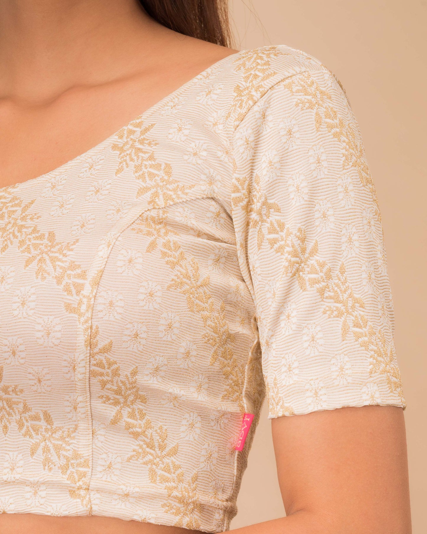 Laxmi Leheriya Gold Banarasi Brocade Zari Embellished Blouse by Advi