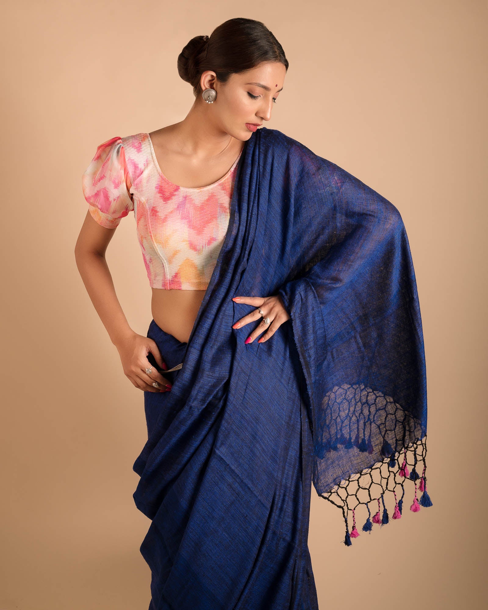 Puff Sleeve Organza Saree Blouse Designs Advi Kyaari Bright Multi