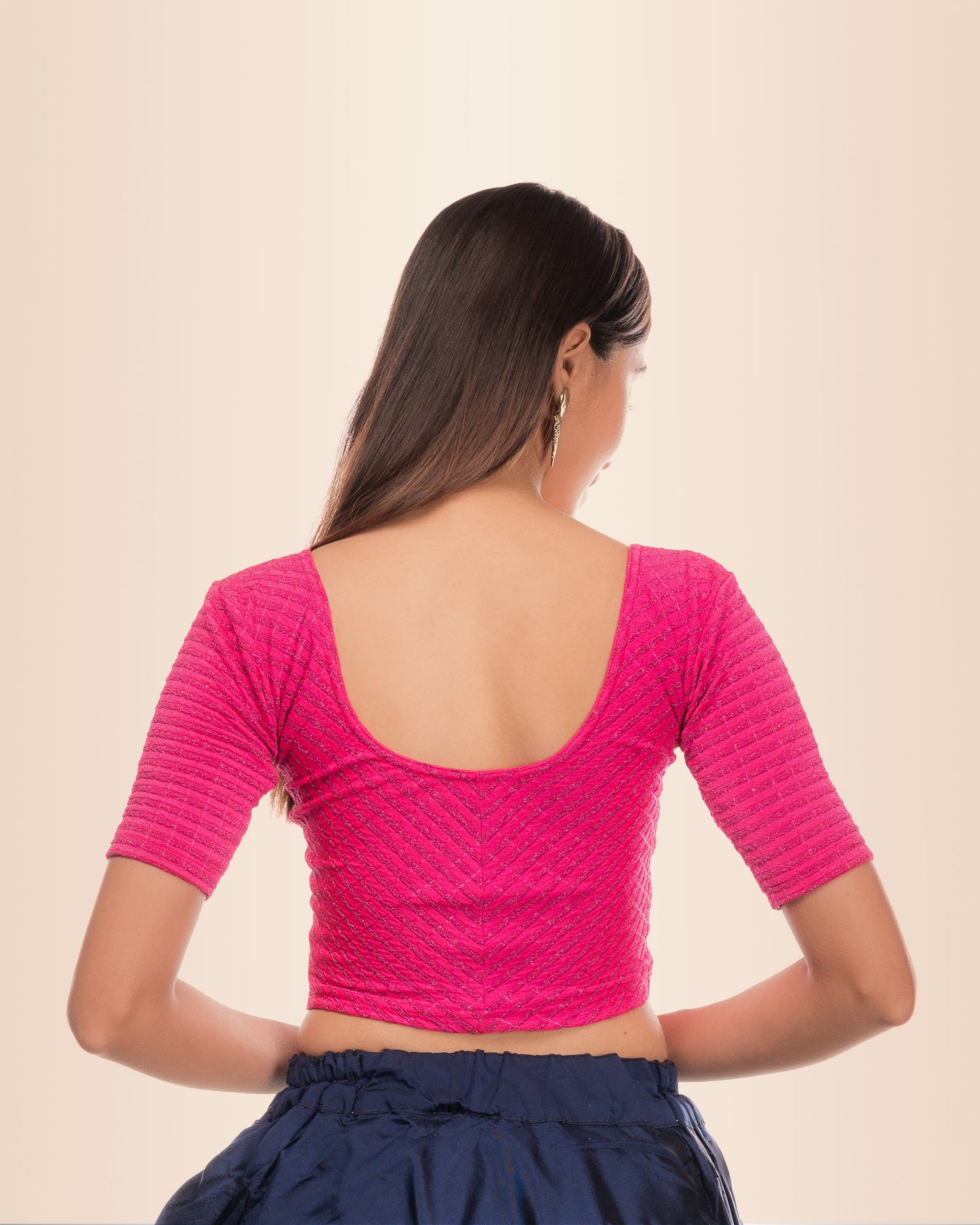 Rear view showcasing the zig‑zag pattern across the back and slip‑on fit