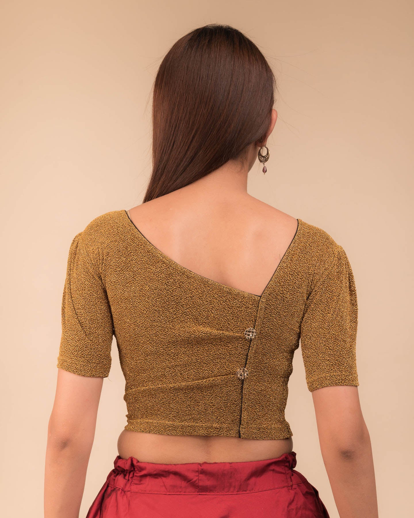 Rear view showcasing the back silhouette and half sleeves