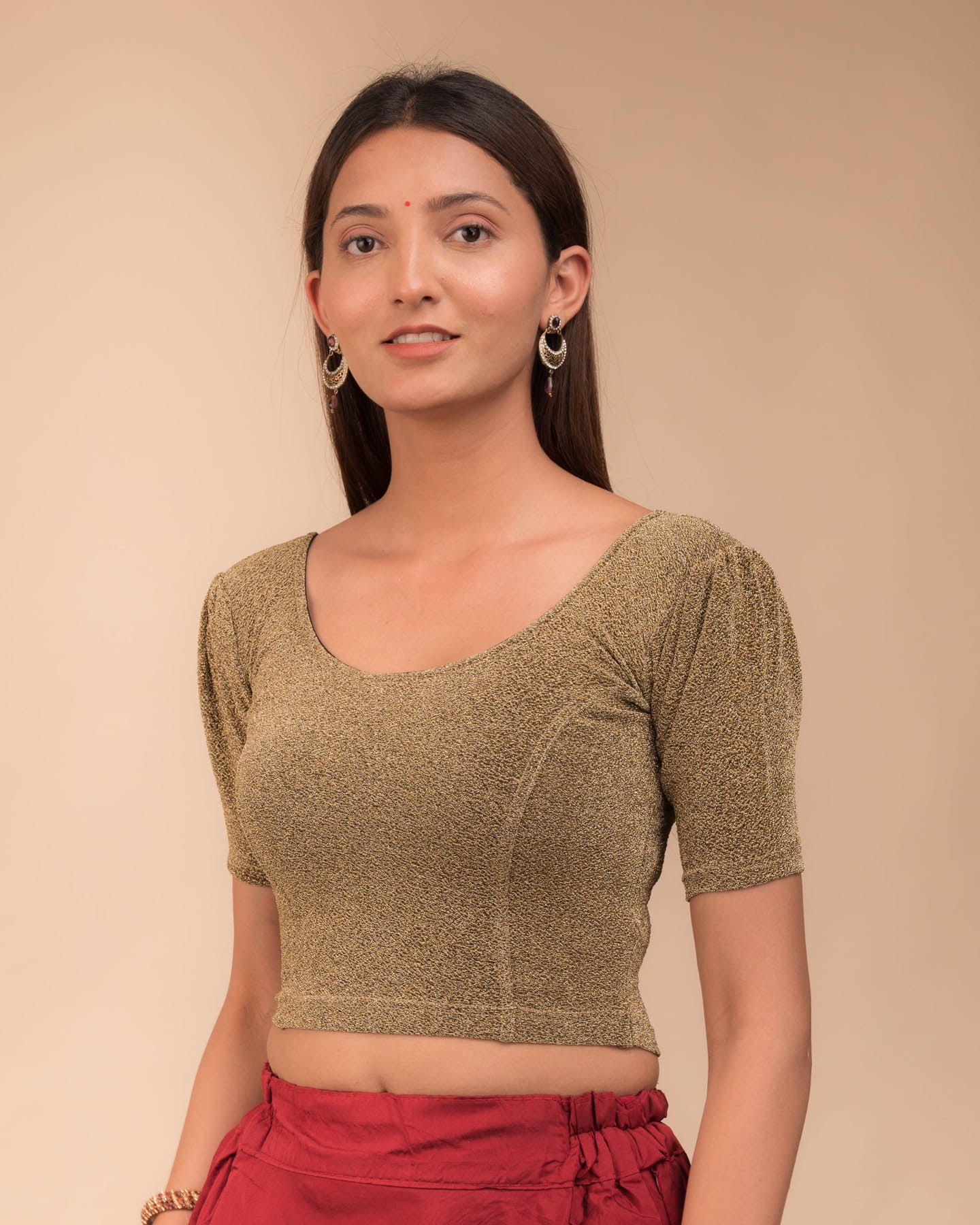 Side profile highlighting the textured pleats and fit.