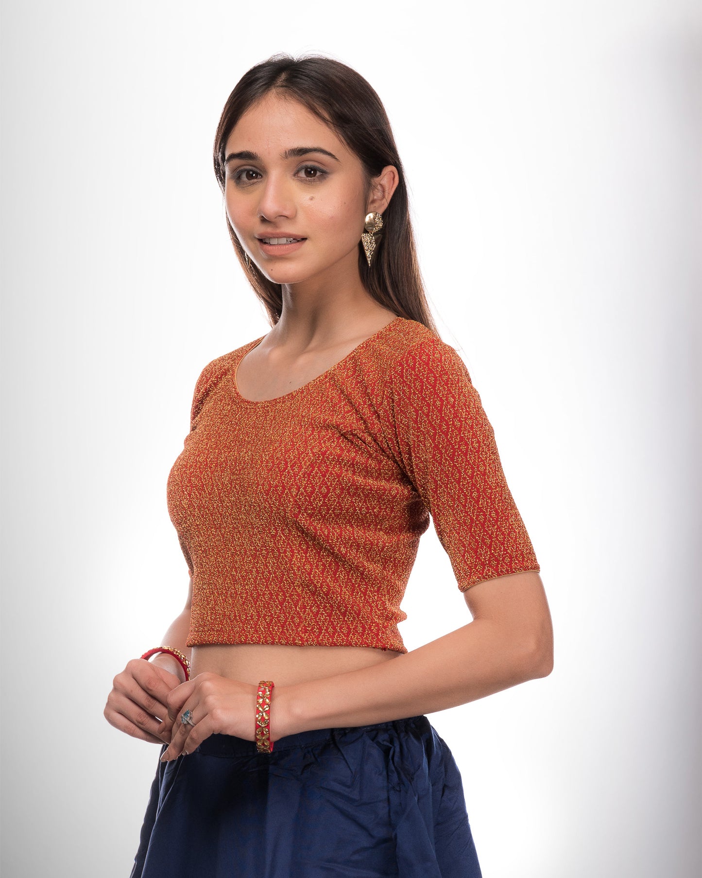 Side profile highlighting the fit and sleeve length