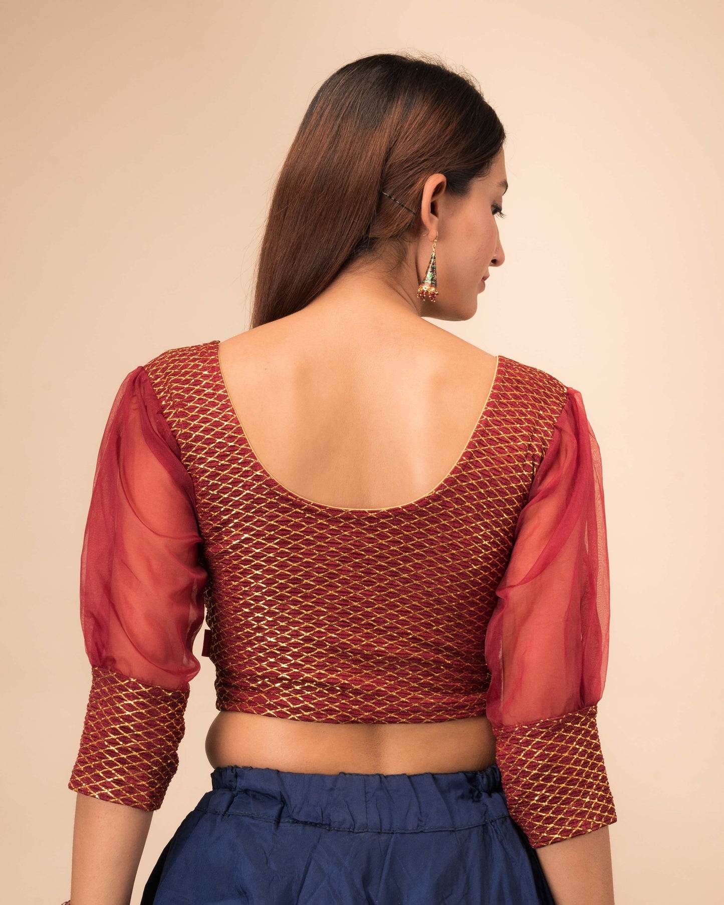 Rear view showcasing the back fit and sleeve shape