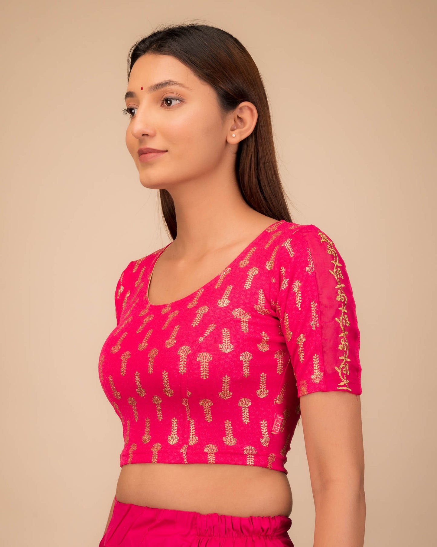 Side profile highlighting the fit and sleeve length