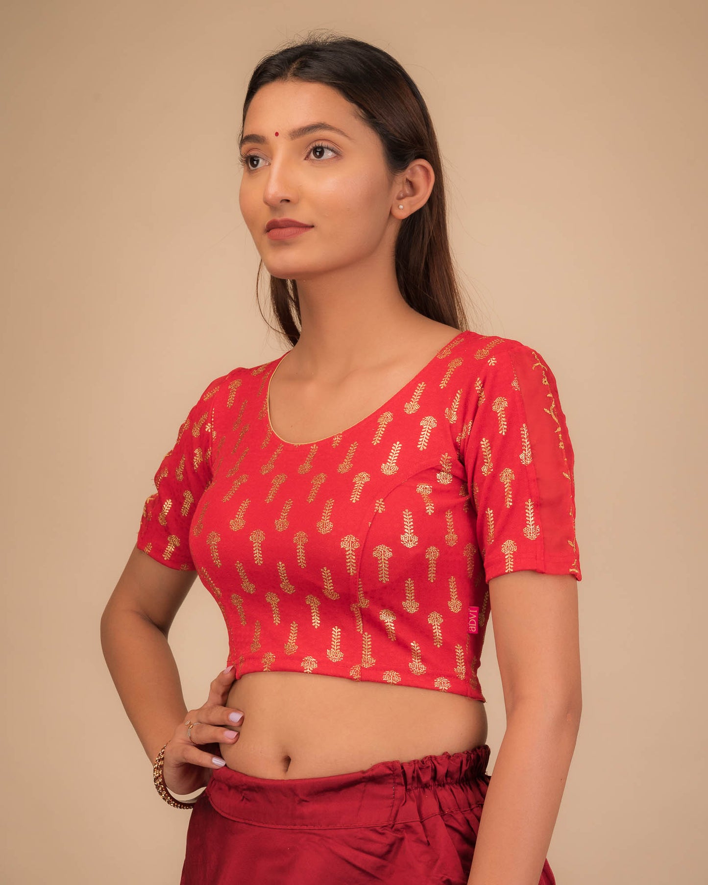 Side profile highlighting the fit and sleeve length