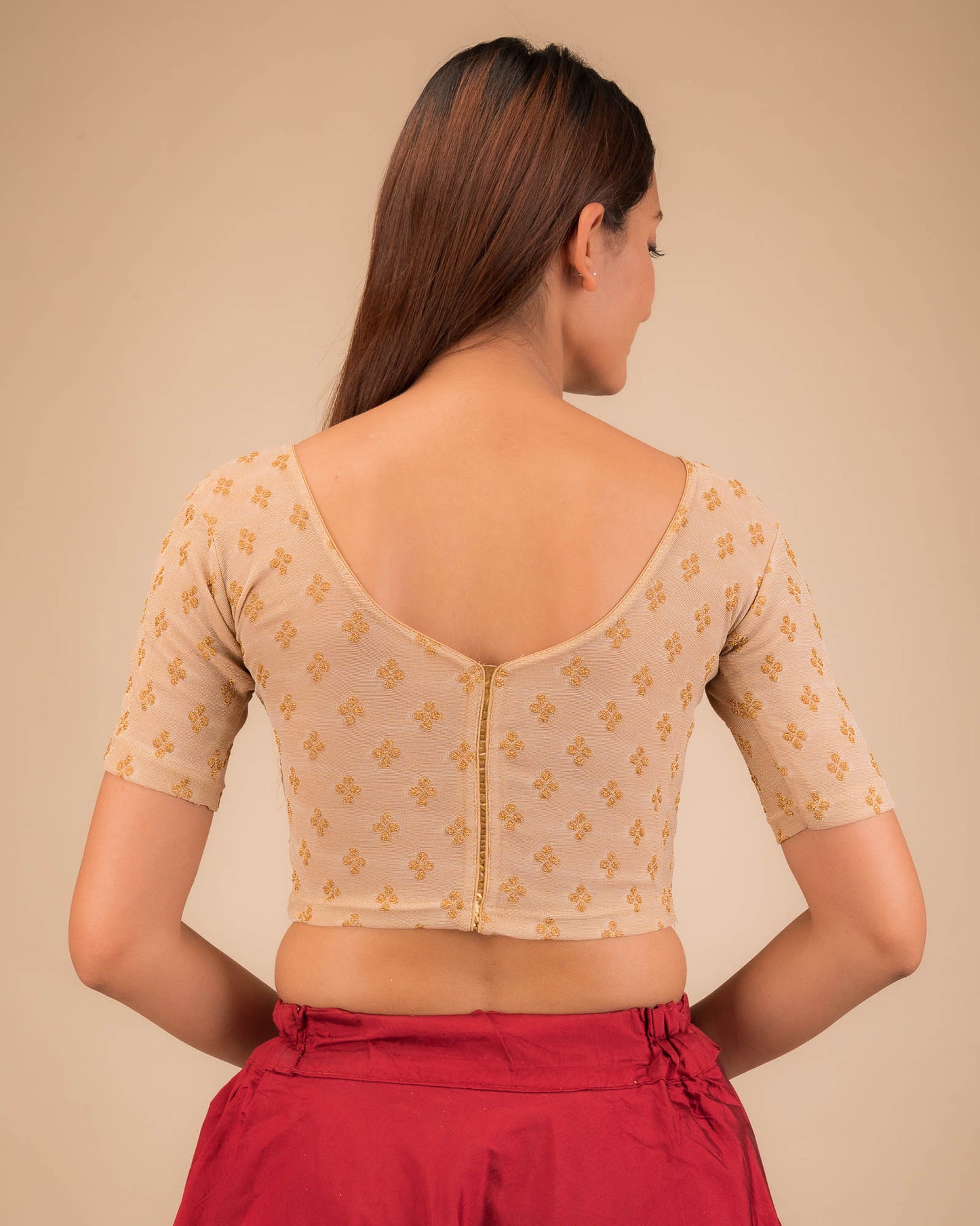 Rear view highlighting the decorative strip detail.