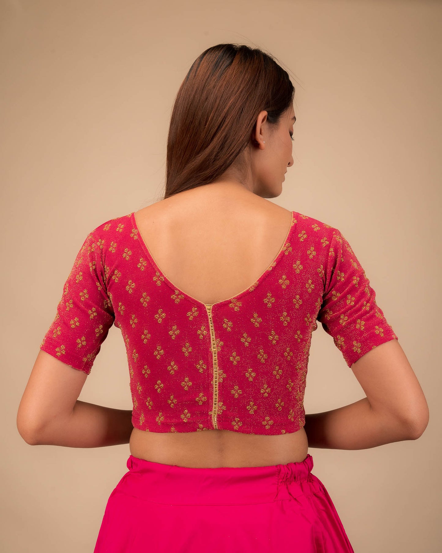 Rear view highlighting the decorative strip detail.