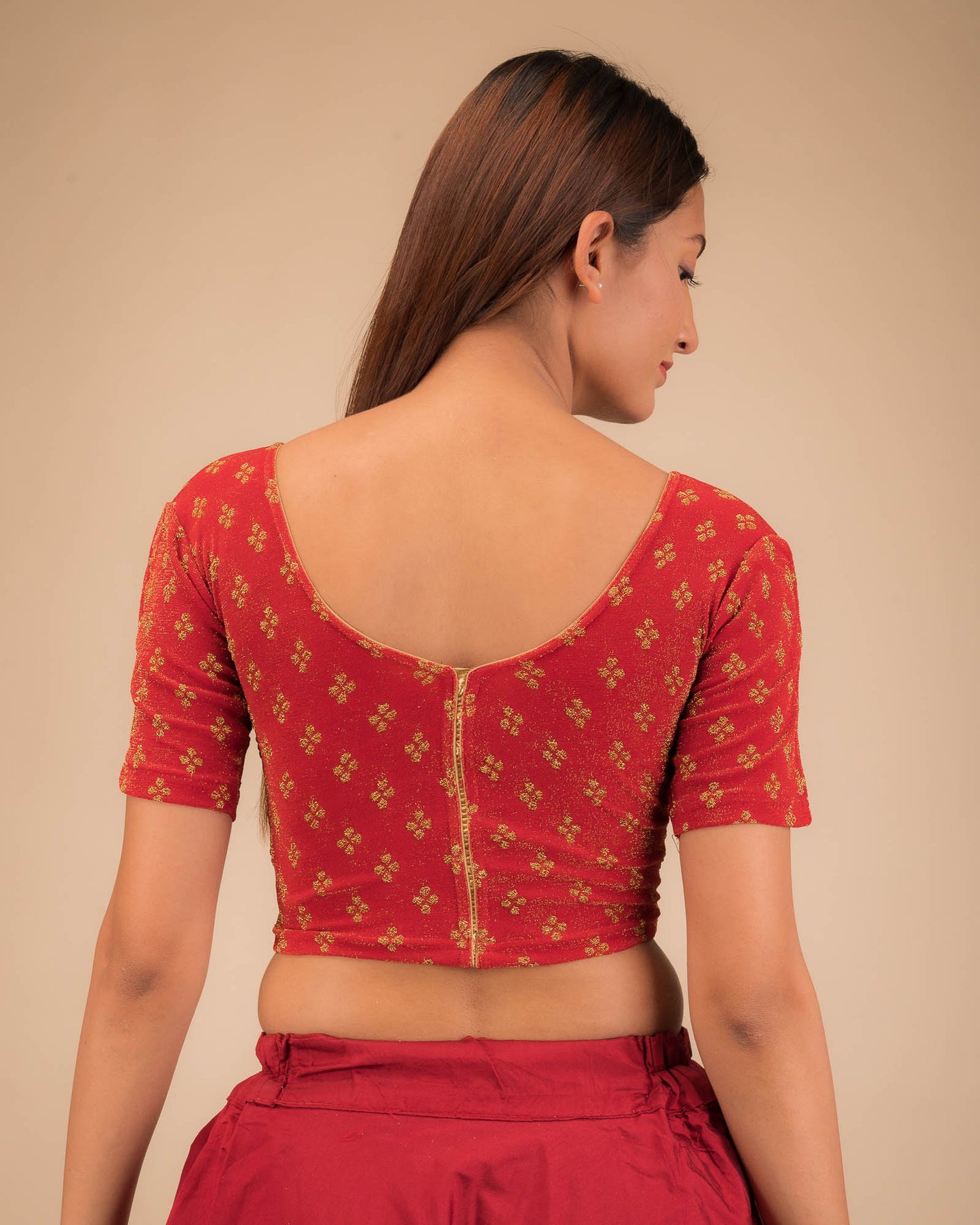 Rear view highlighting the decorative strip detail.