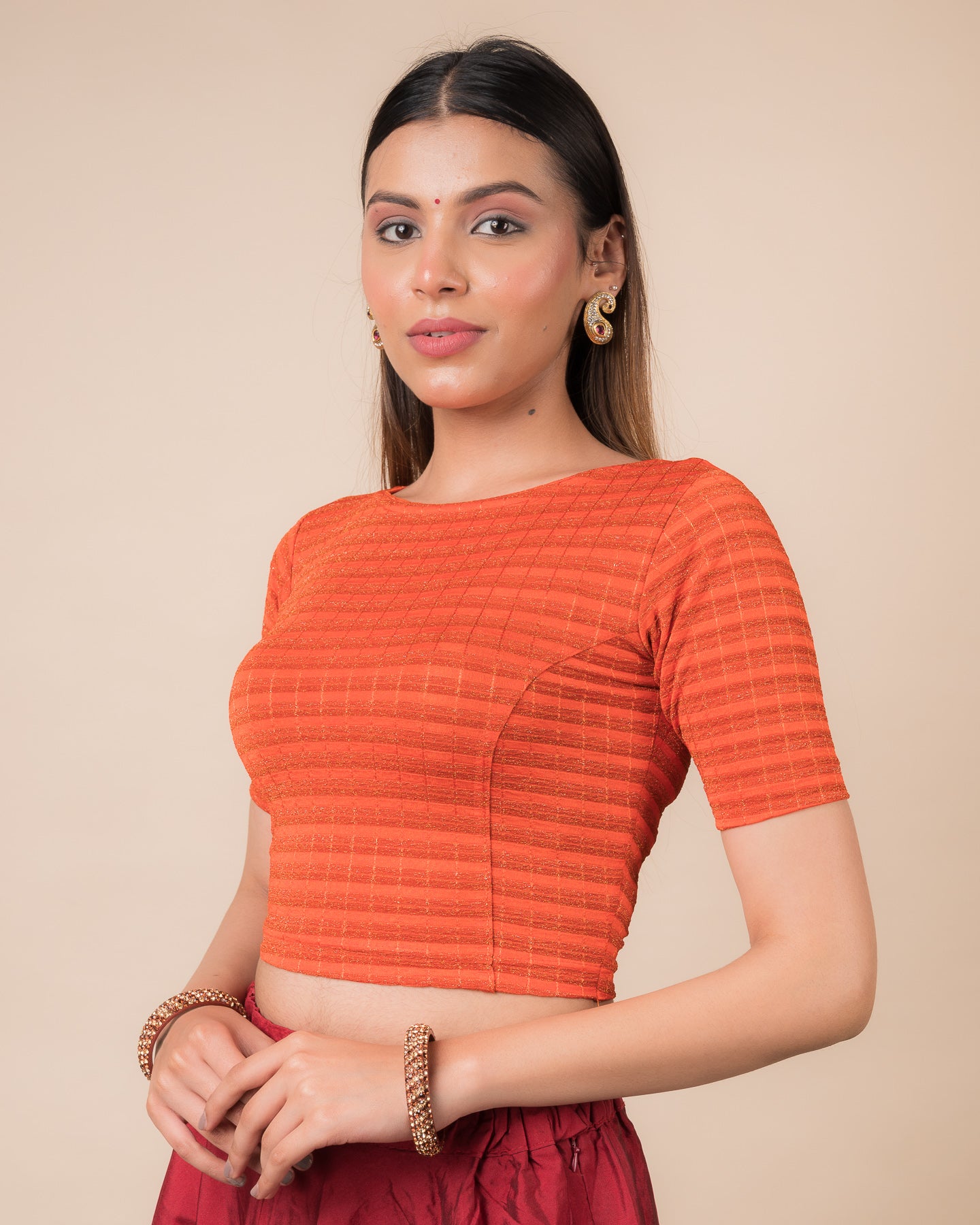 Side profile highlighting the fit and sleeve length