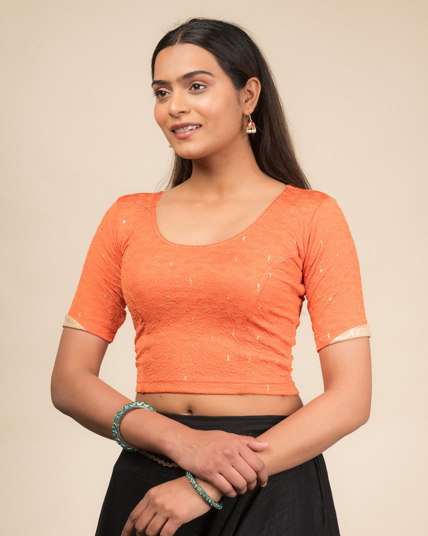 Side profile highlighting the sleeve fit and silhouette.