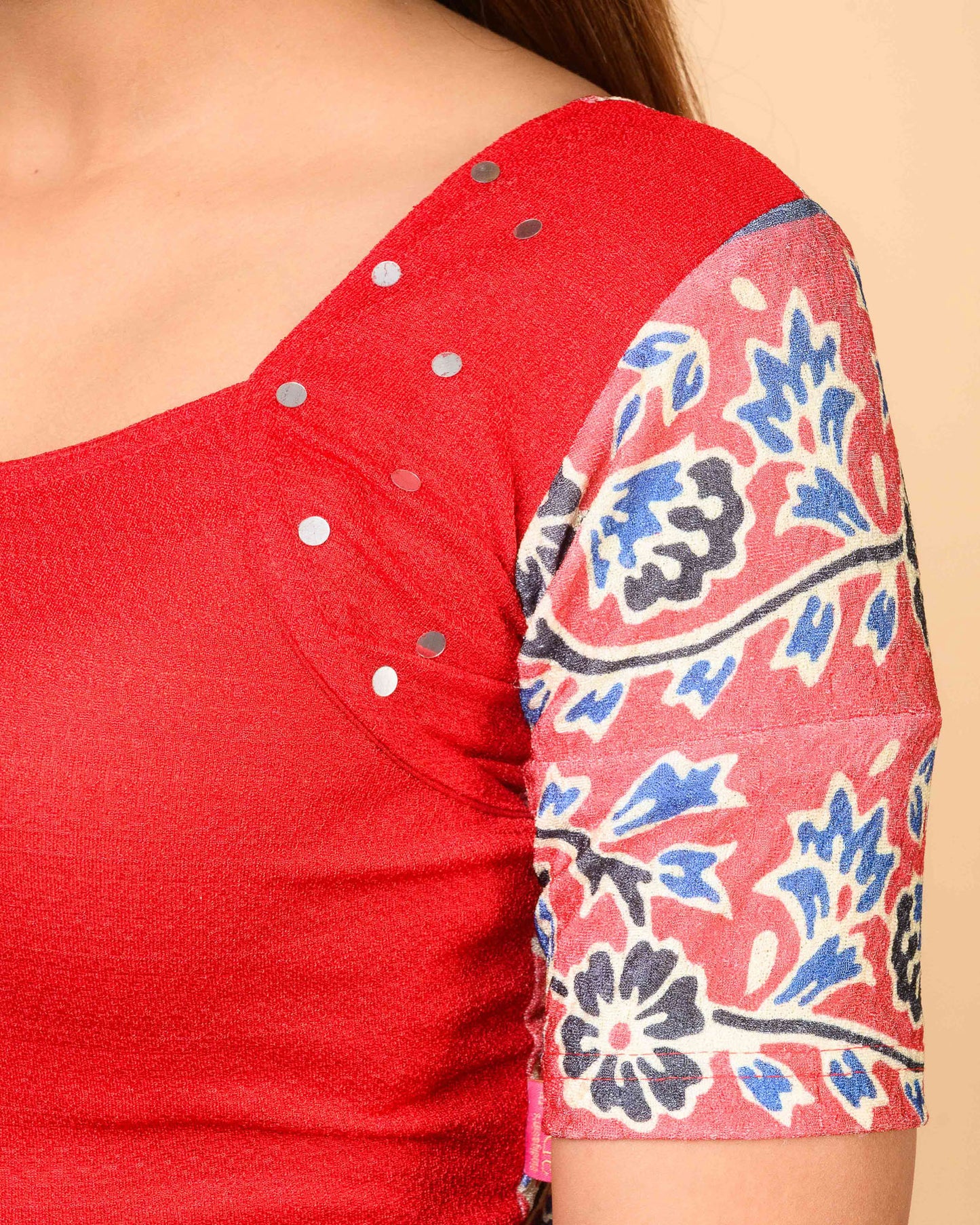 Durga Red Navratri Stretchable Blouse