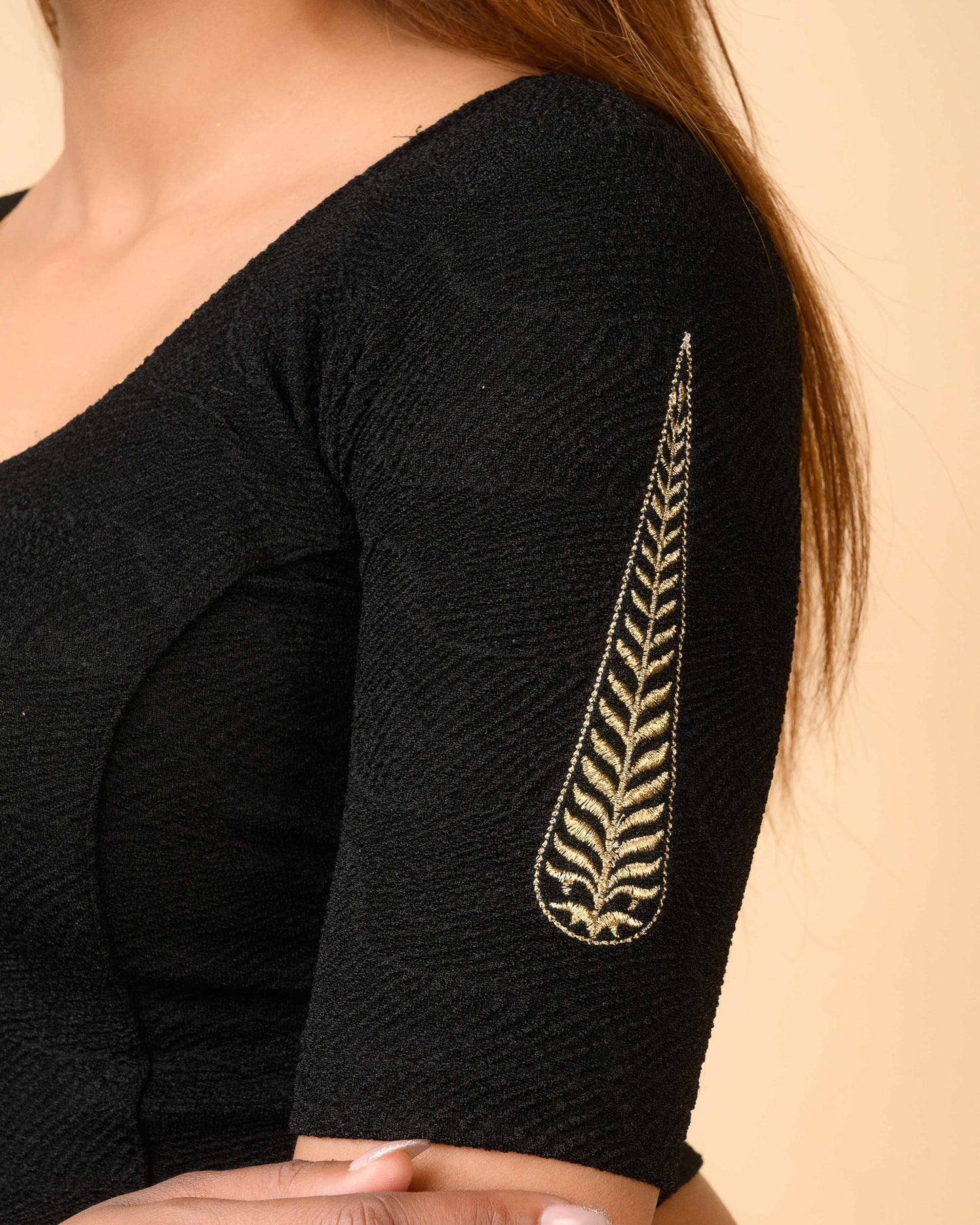 Mirai Black Zari Embroidered Blouse
