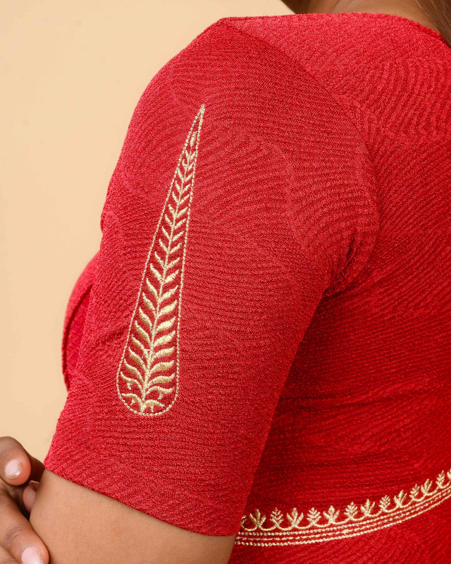 Mirai Red Zari Embroidered Blouse