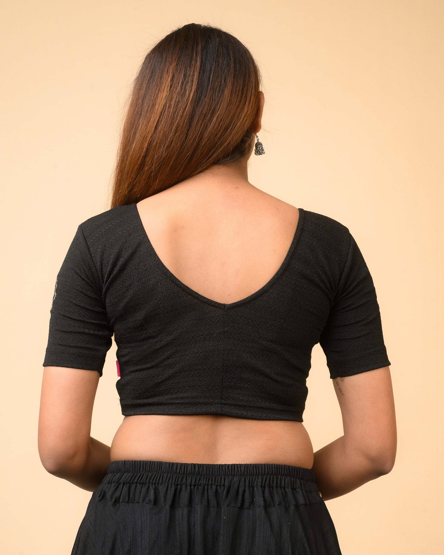 Vismita Black Rose Embroidered Blouse