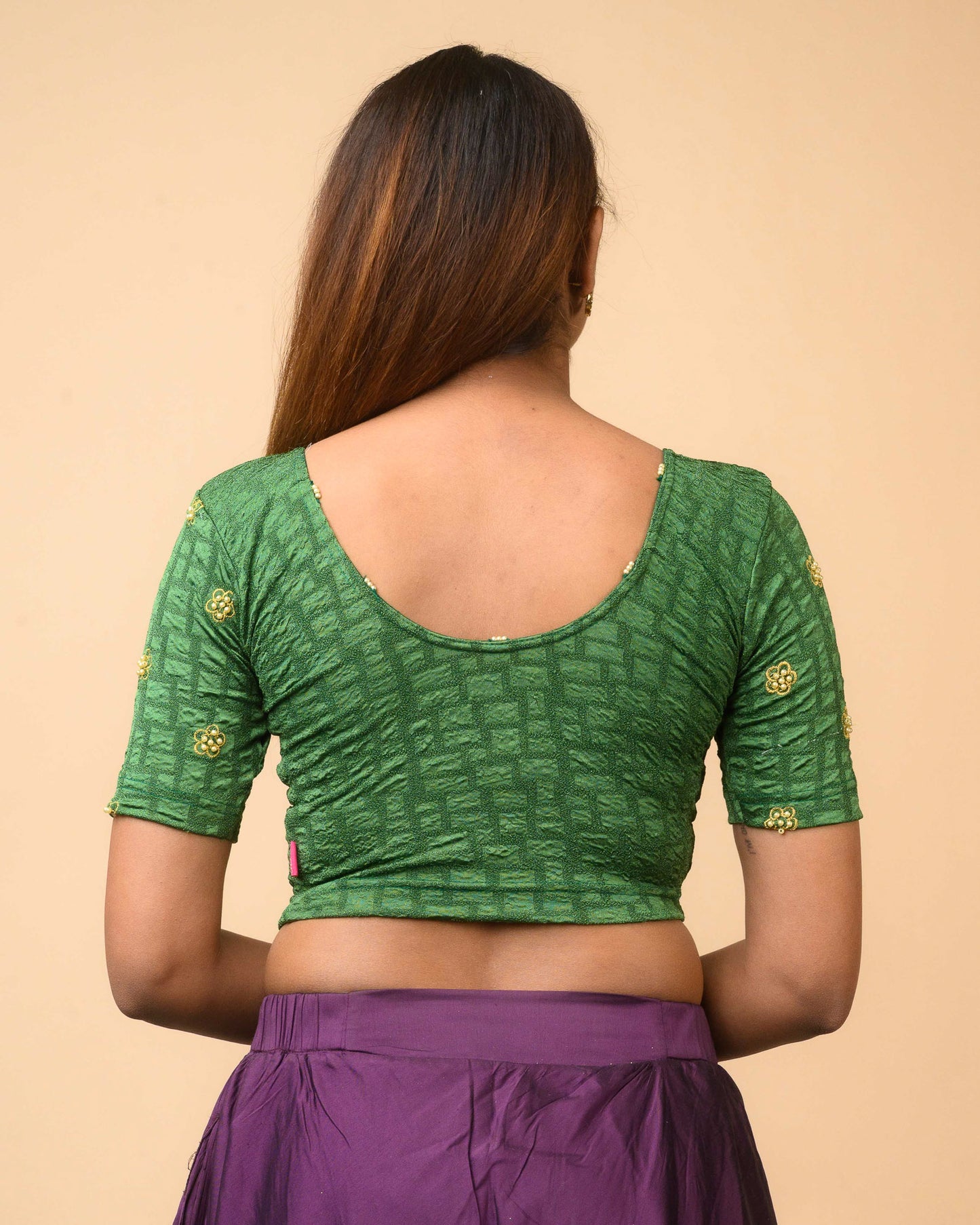 Meena Green Pearl Blouse