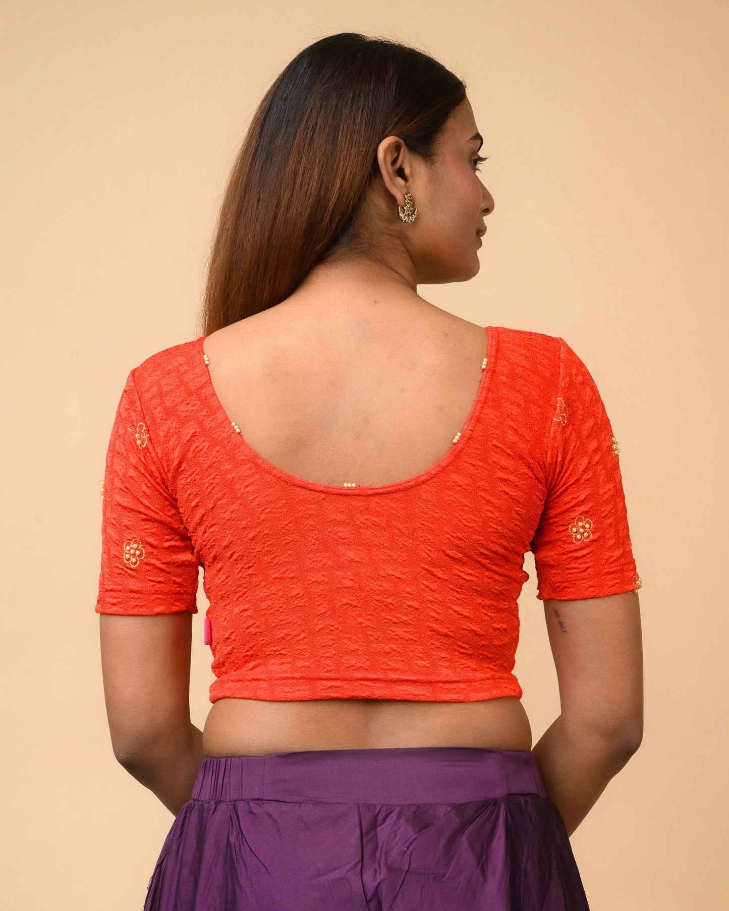 Meena Red Pearl Blouse