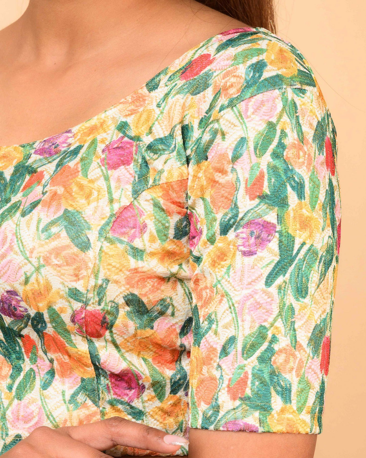 Shabana Multi Floral Printed 1 Saree Blouse Advi
