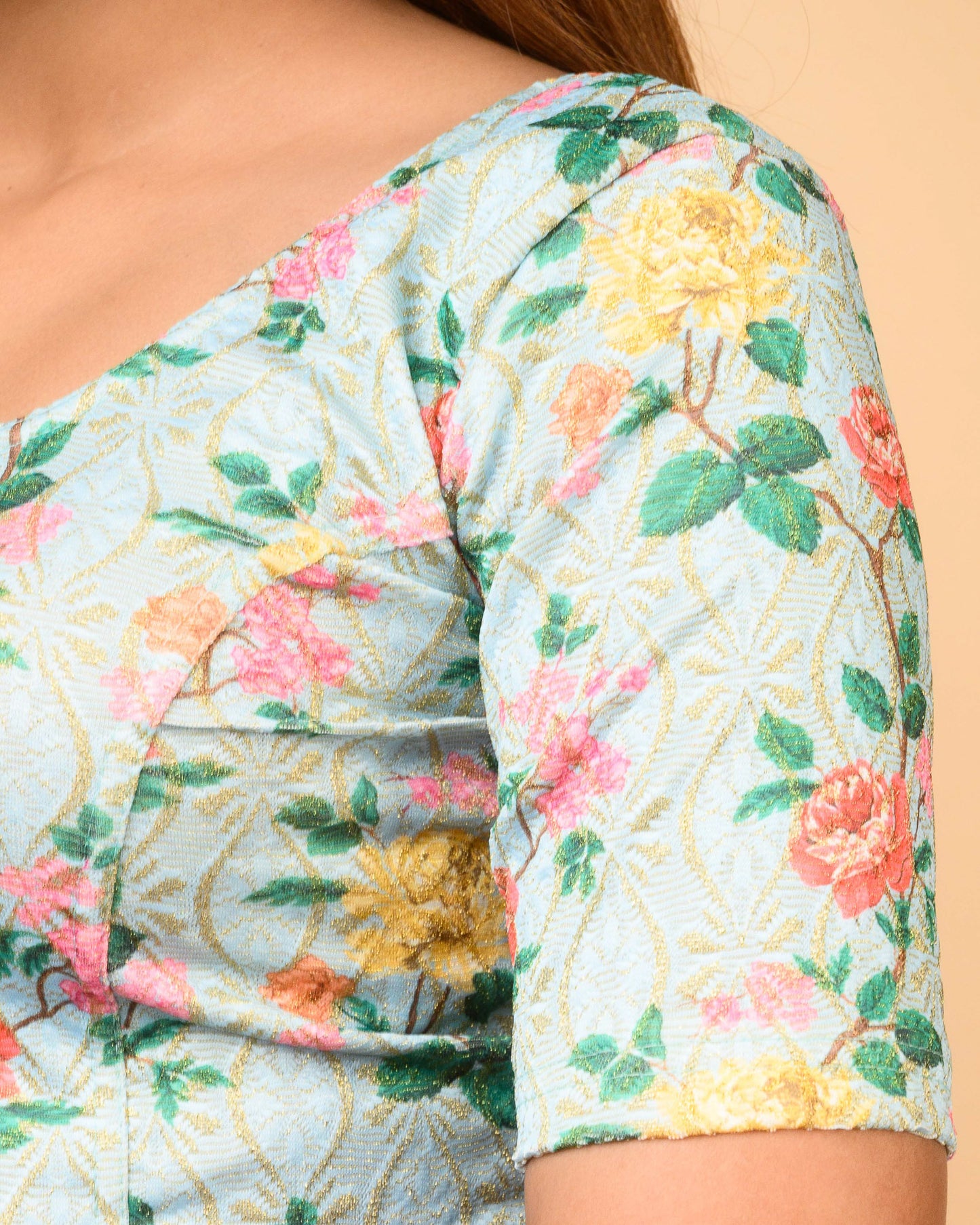 Shabana Multi Floral Printed 7 Saree Blouse Advi