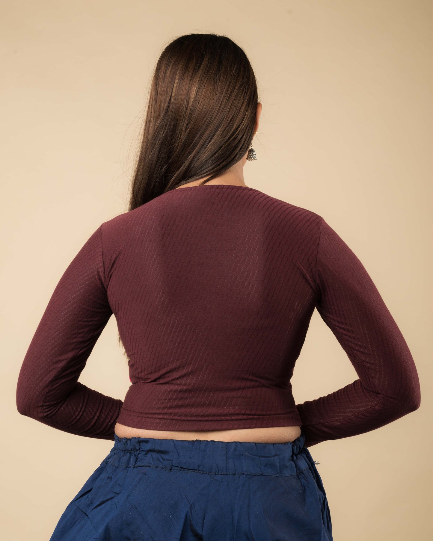 Dobby Long Sleeve High Back Neck