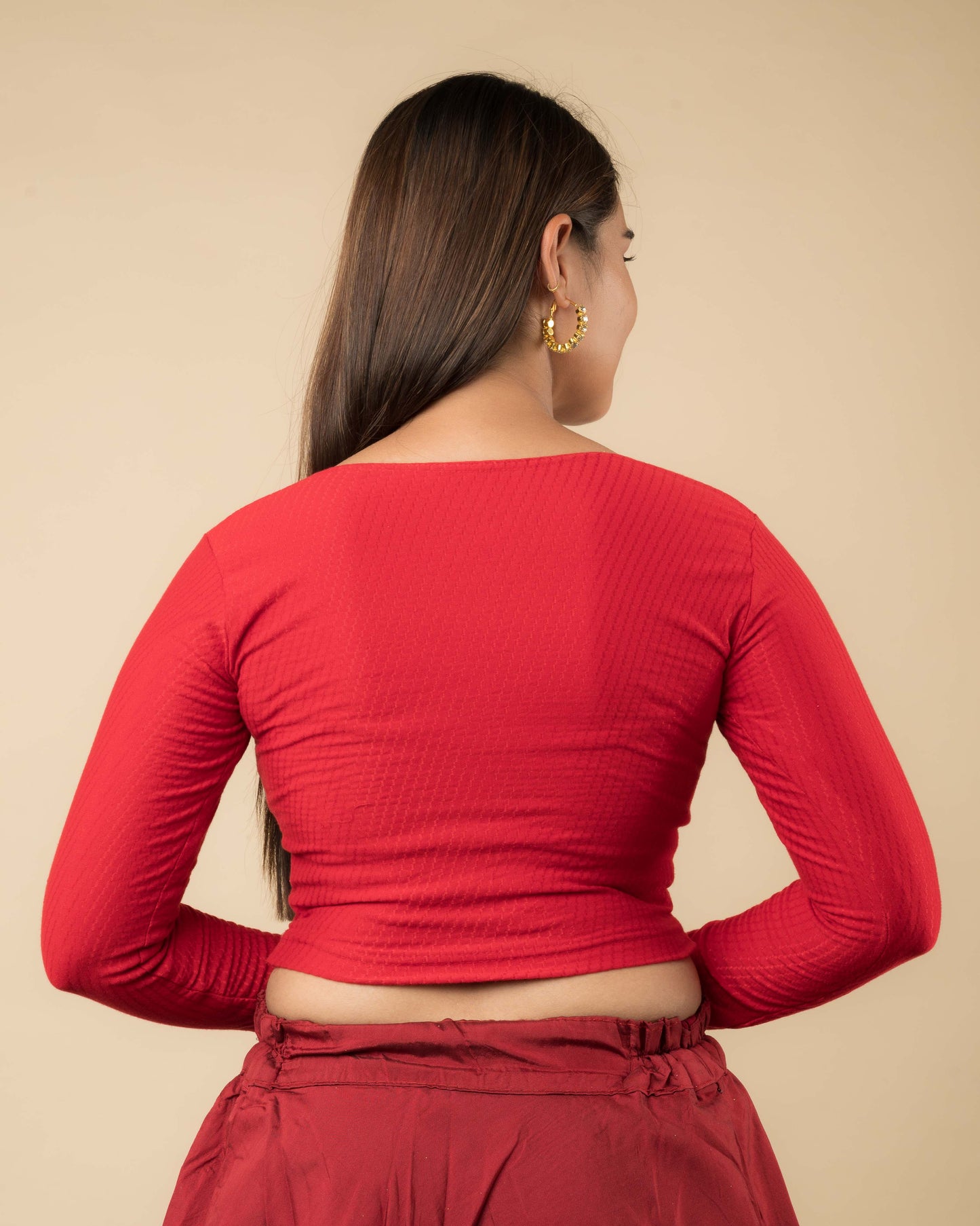 Rear view showcasing the back design and relaxed fit