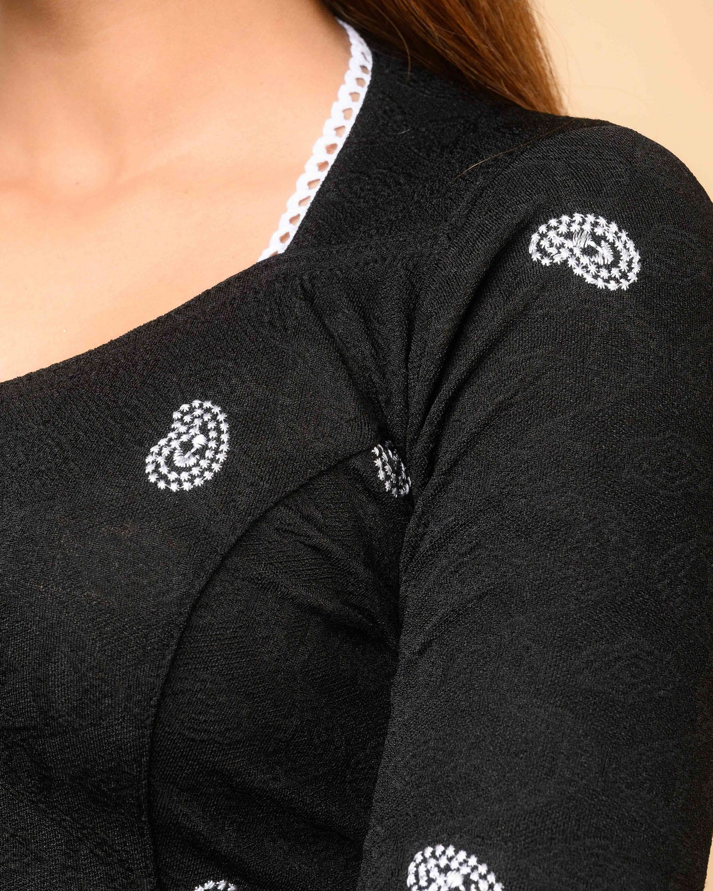 Anjali Black Lucknowi Embroidered Saree Blouse Advi