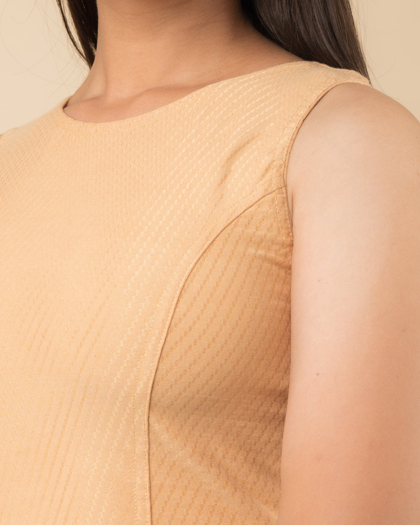 Close-up of the cotton jacquard solid texture