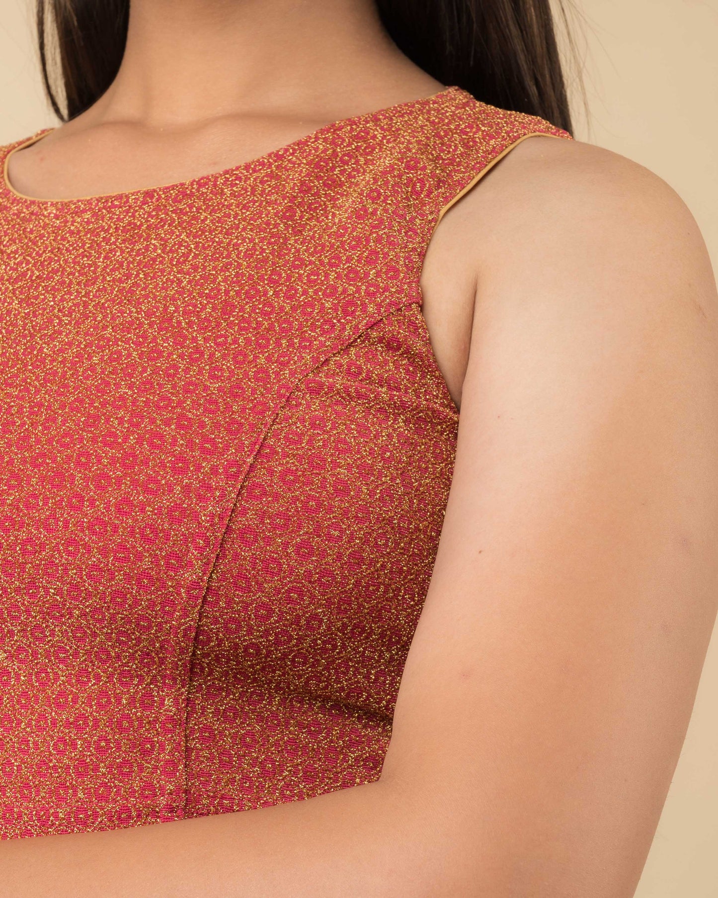 Shimona Rani Banarasi Zari Round Neck Embellished Blouse by Advi