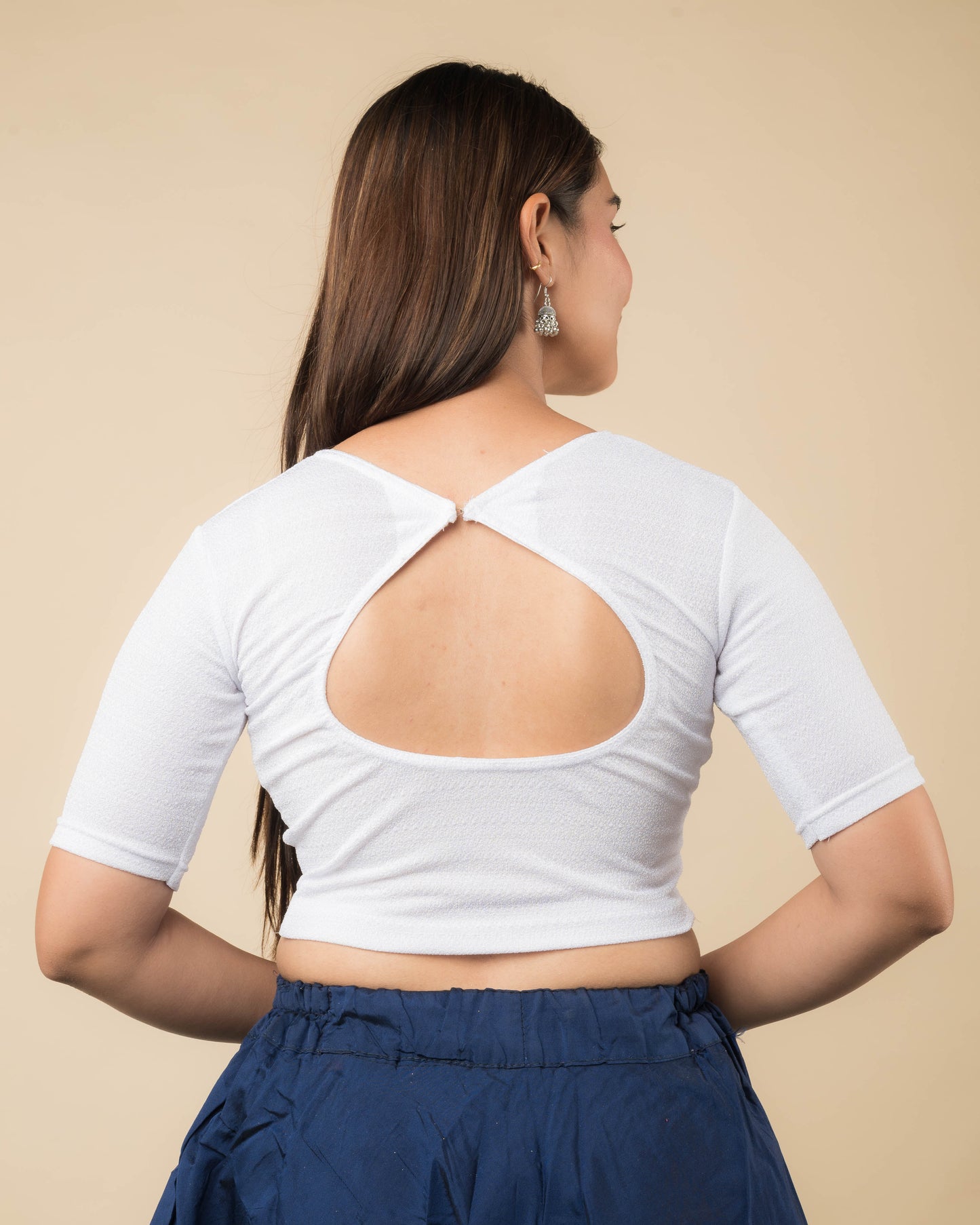 Arishta White Solid Hook Back Corset Blouse – Advi Everyday Basic