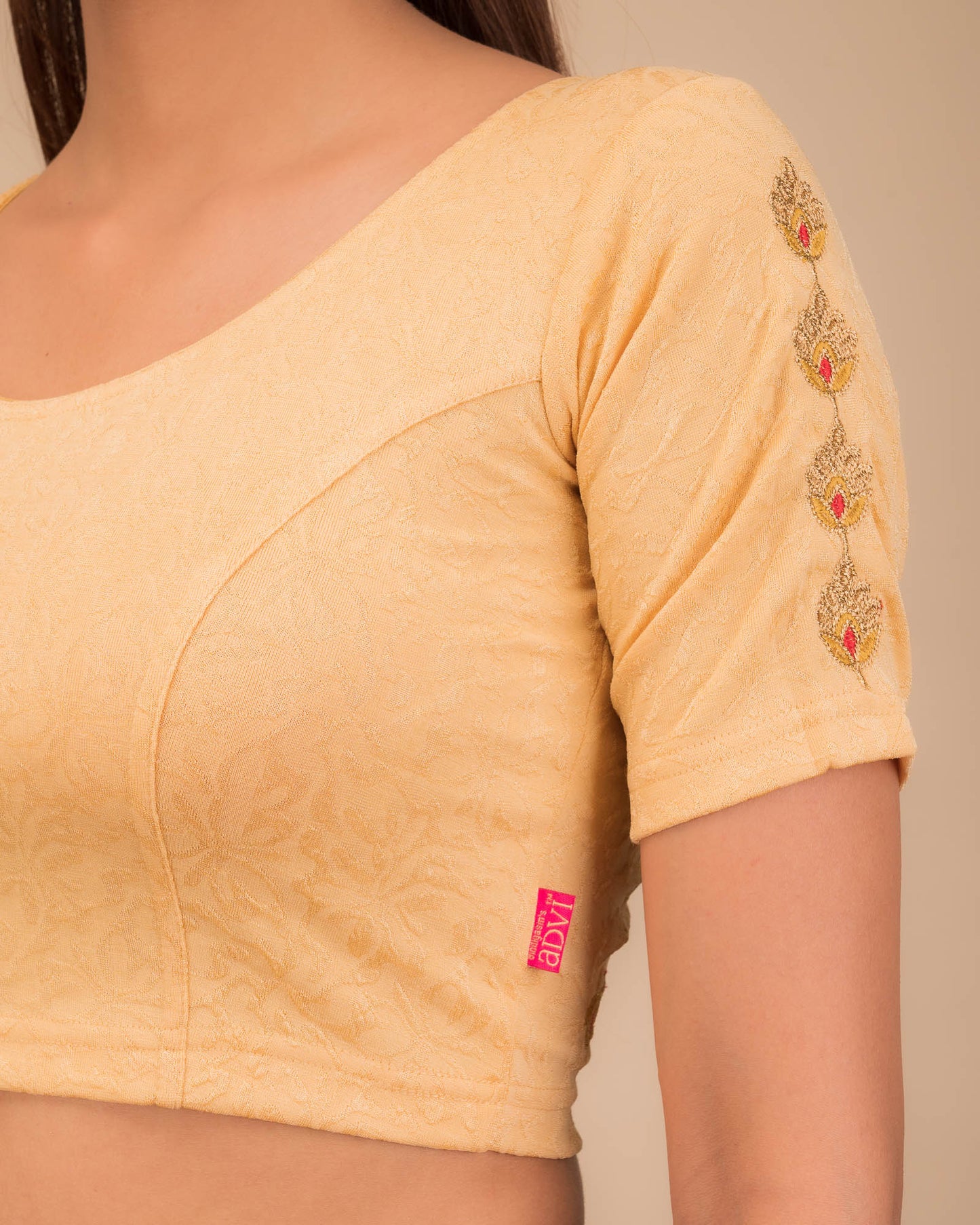 Banno Intricate Buti Embroidery Stretchable Slip On Blouse