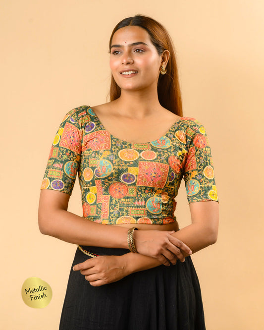 Shabana Multi Floral Printed 2 Saree Blouse Advi