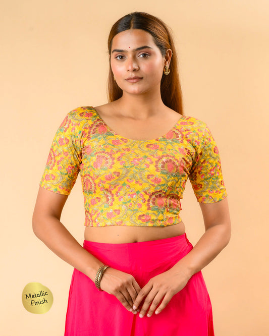 Shabana Multi Floral Printed 3 Saree Blouse Advi