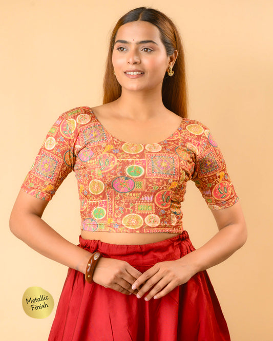 Shabana Multi Floral Printed 6 Saree Blouse Advi
