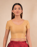 Dobby Skin Cotton Textured Half Sleeve Stretchable Blouse by Advi