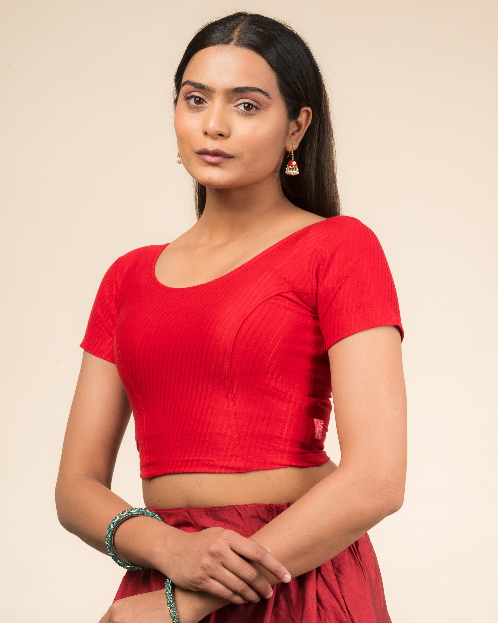 Side profile highlighting the fit and sleeve length