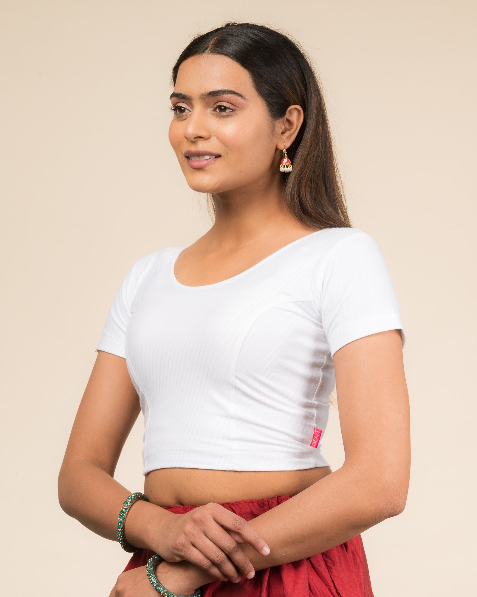 Side profile highlighting the fit and sleeve length