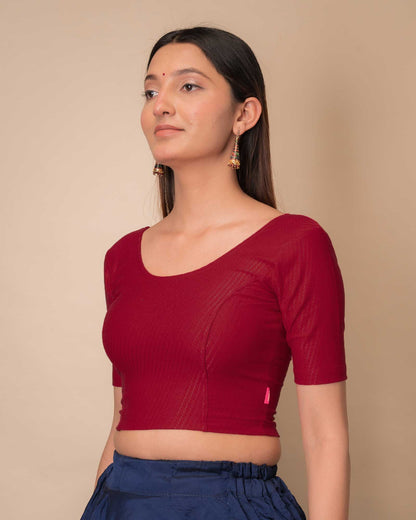 Side profile highlighting sleeve length and silhouette