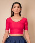Dobby New Rani Cotton Jacquard Elbow Sleeve Blouse by Advi