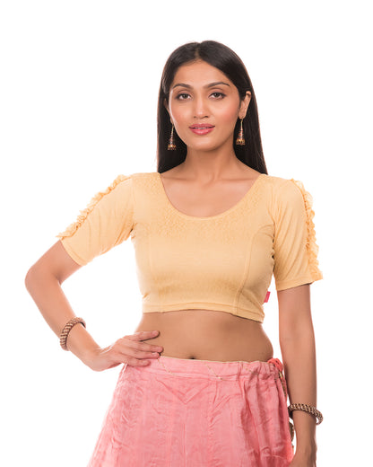Mirari Fawn Ruffle sleeves and back Stretchable Blouse by Advi