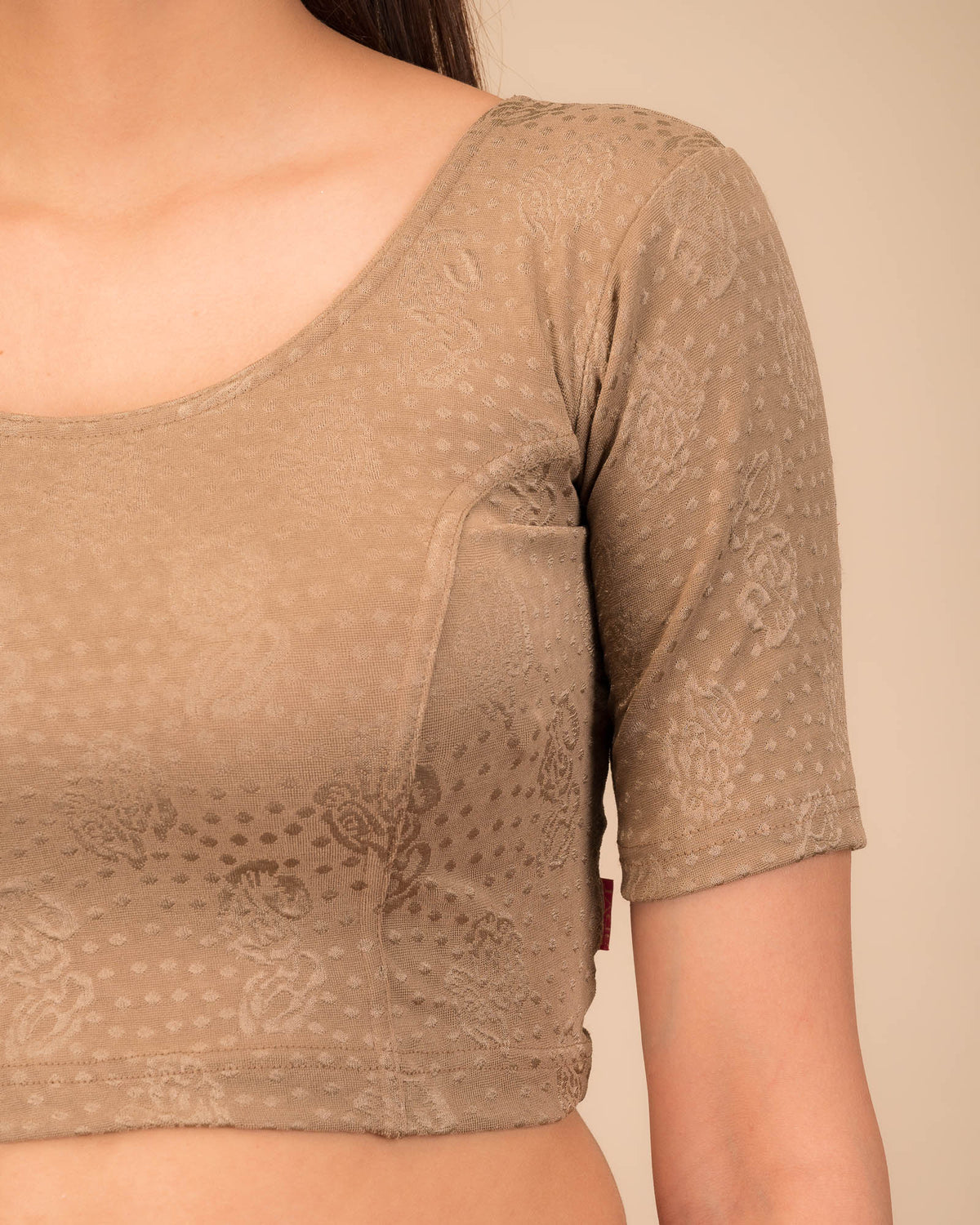 Srishti Dusty Classic Round Neck Stretchable Slip On Blouse