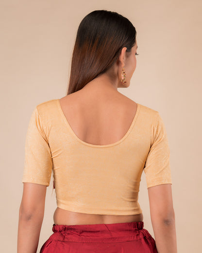 Srishti Fawn Classic Round Neck Stretchable Slip On Blouse