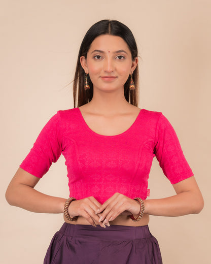 Srishti Rani Classic Round Neck Stretchable Slip On Blouse