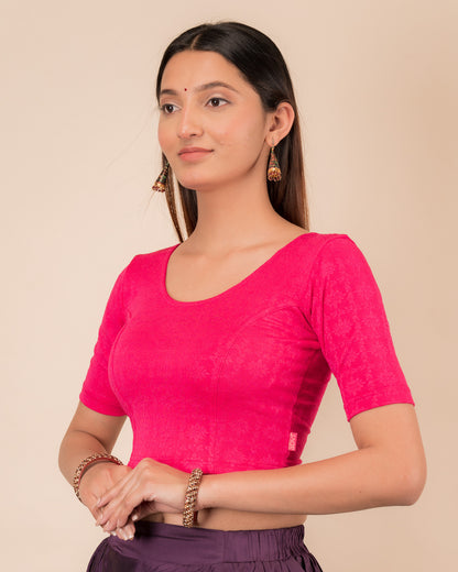 Srishti Rani Classic Round Neck Stretchable Slip On Blouse