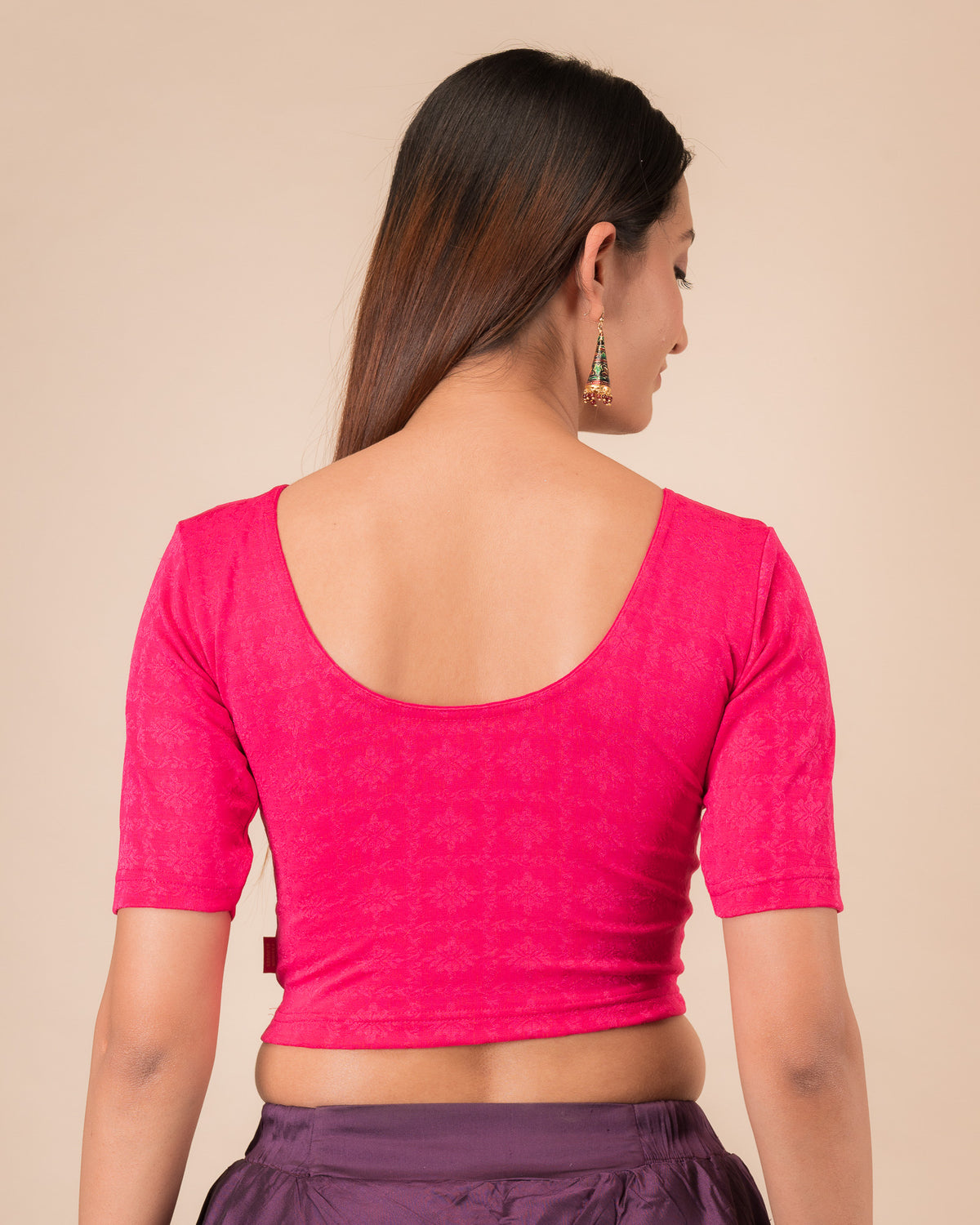 Srishti Rani Classic Round Neck Stretchable Slip On Blouse